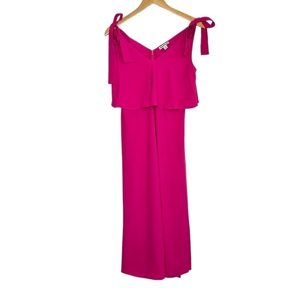 Whistles Womens V Neck Tie Shoulder Midi Dress Size 6 Pink